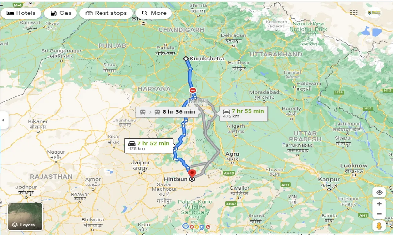 kurukshetra-to-hindaun-one-way