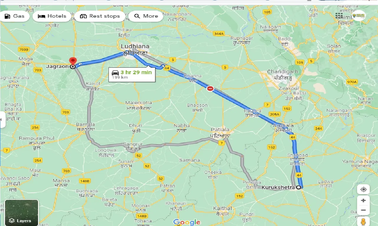 kurukshetra-to-jagraon-one-way