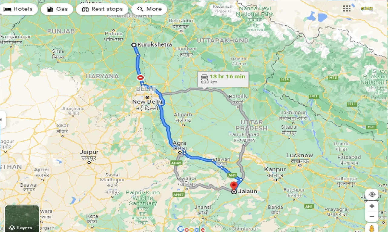 kurukshetra-to-jalaun-one-way