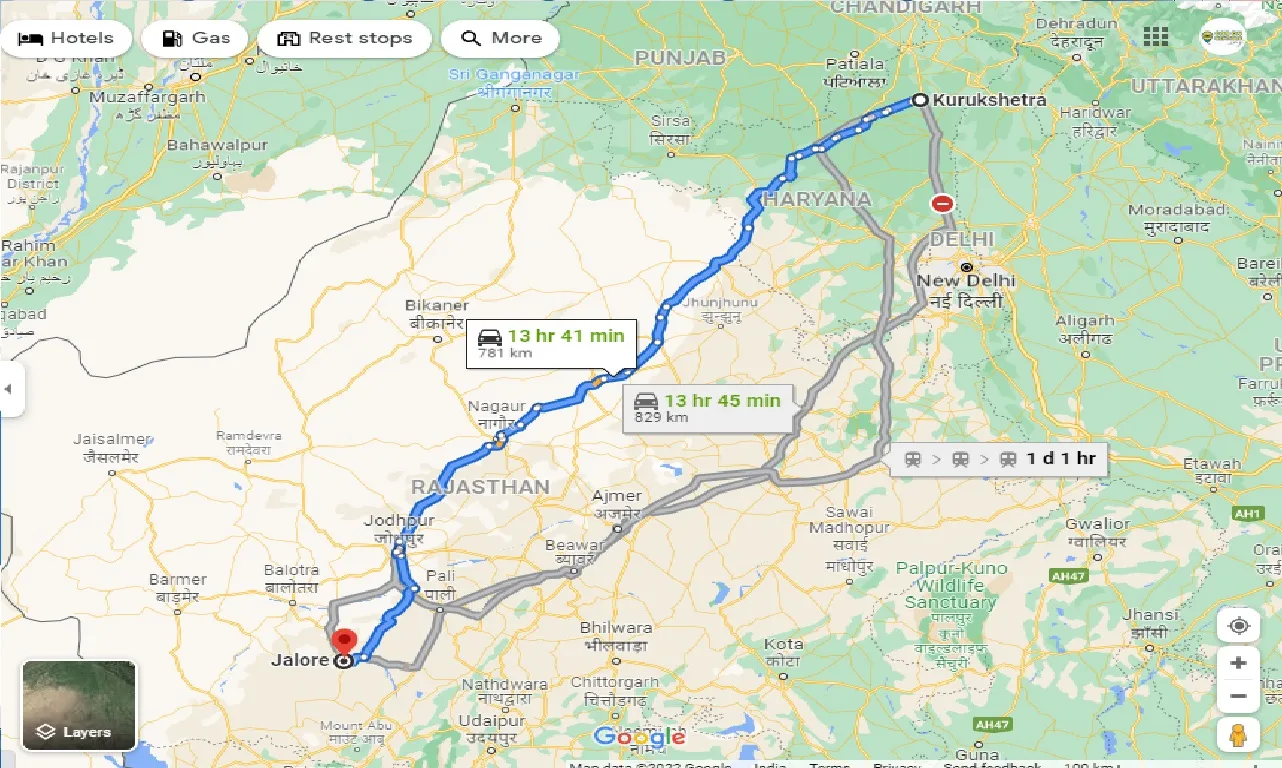 kurukshetra-to-jalore-taxi