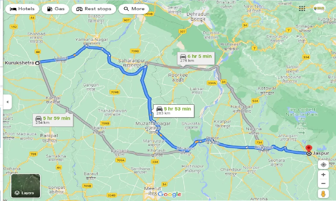 kurukshetra-to-jaspur-one-way