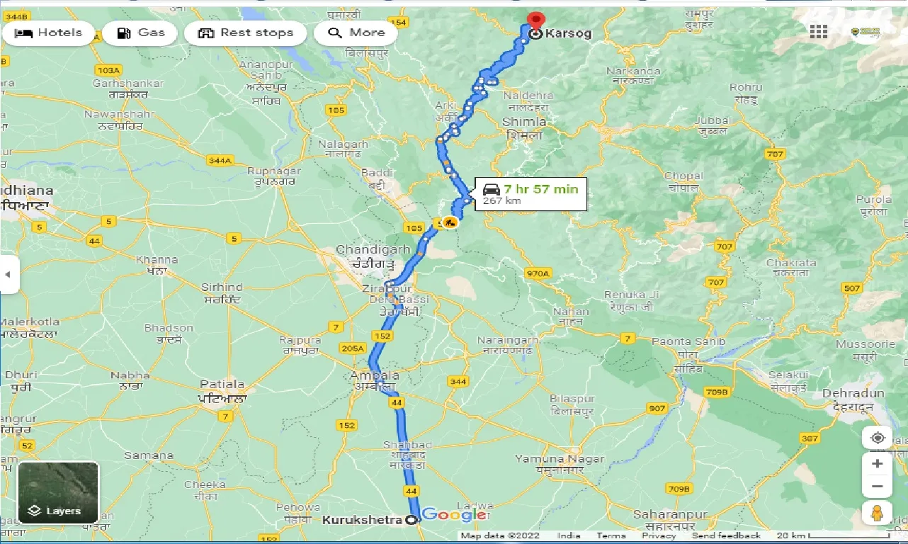 kurukshetra-to-karsog-one-way