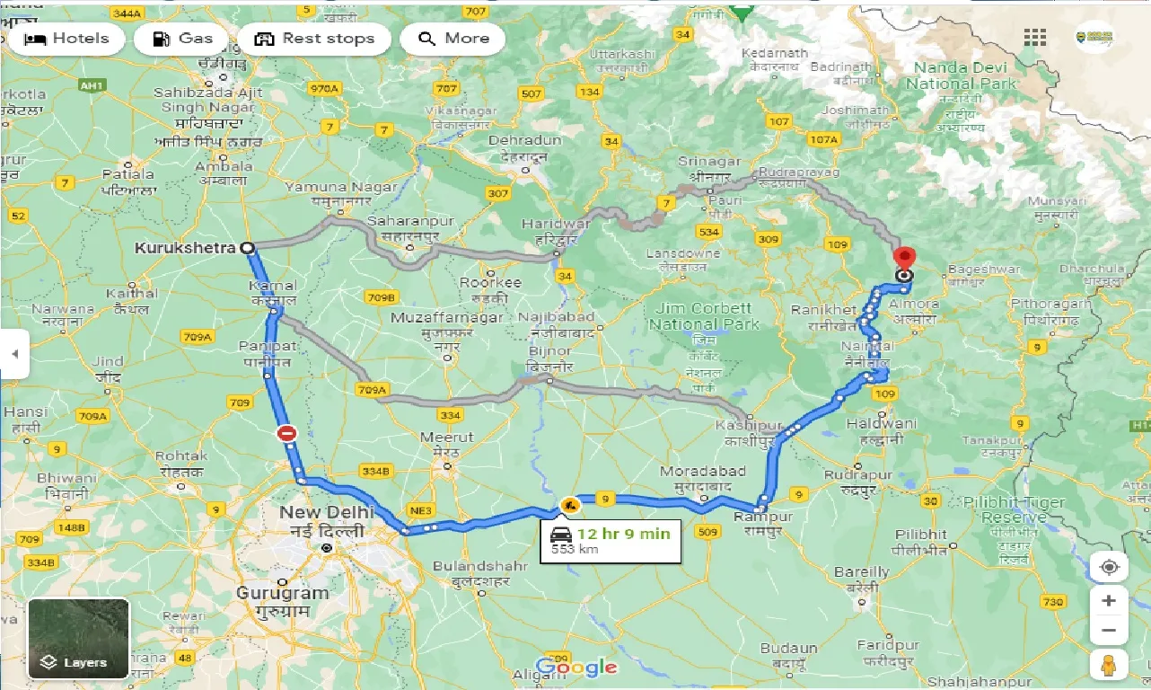 kurukshetra-to-kausani-one-way