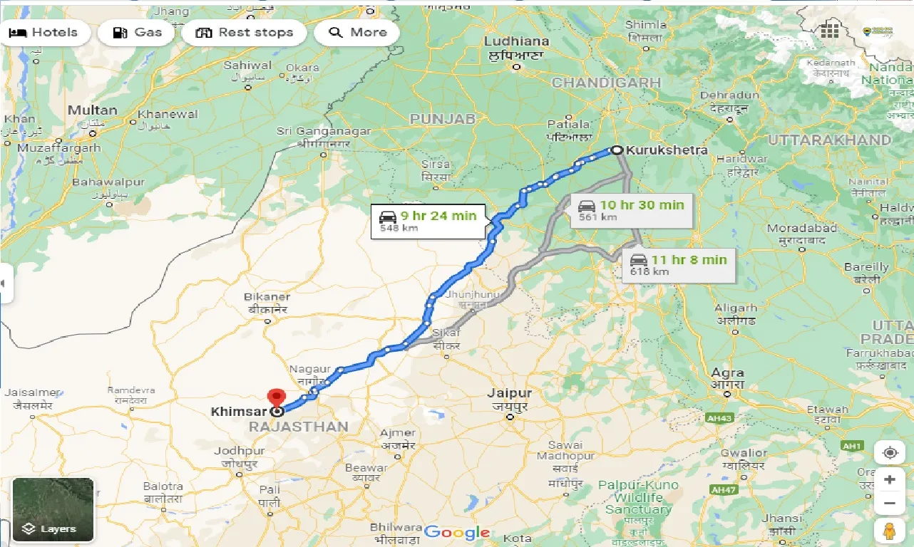 kurukshetra-to-khimsar-one-way