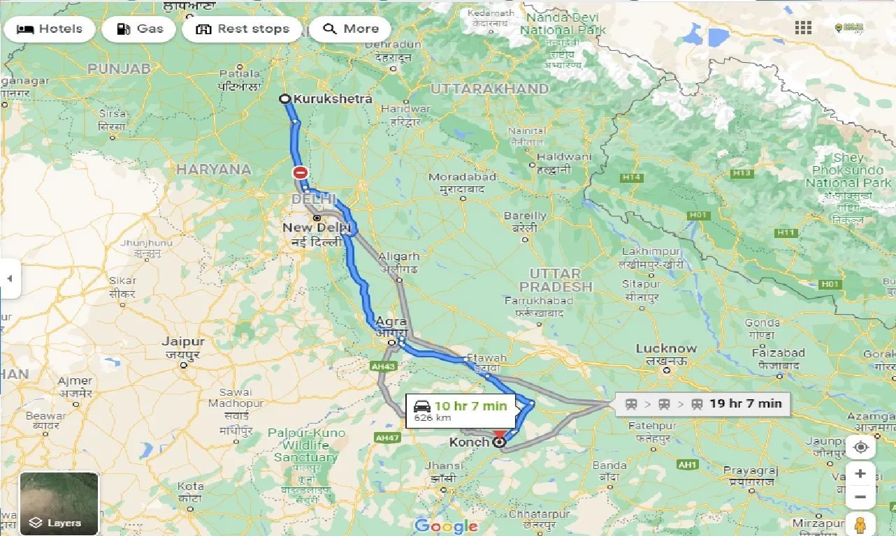 kurukshetra-to-konch-one-way