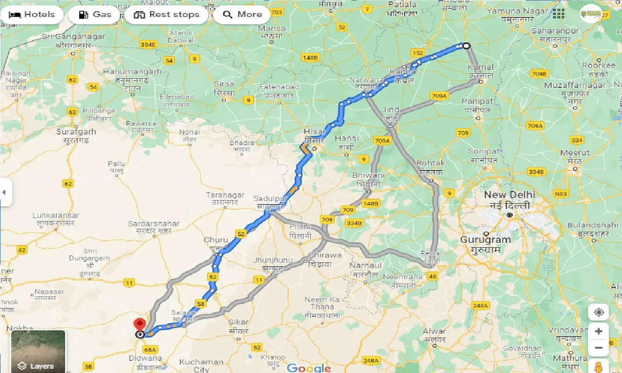 kurukshetra-to-ladnun-one-way