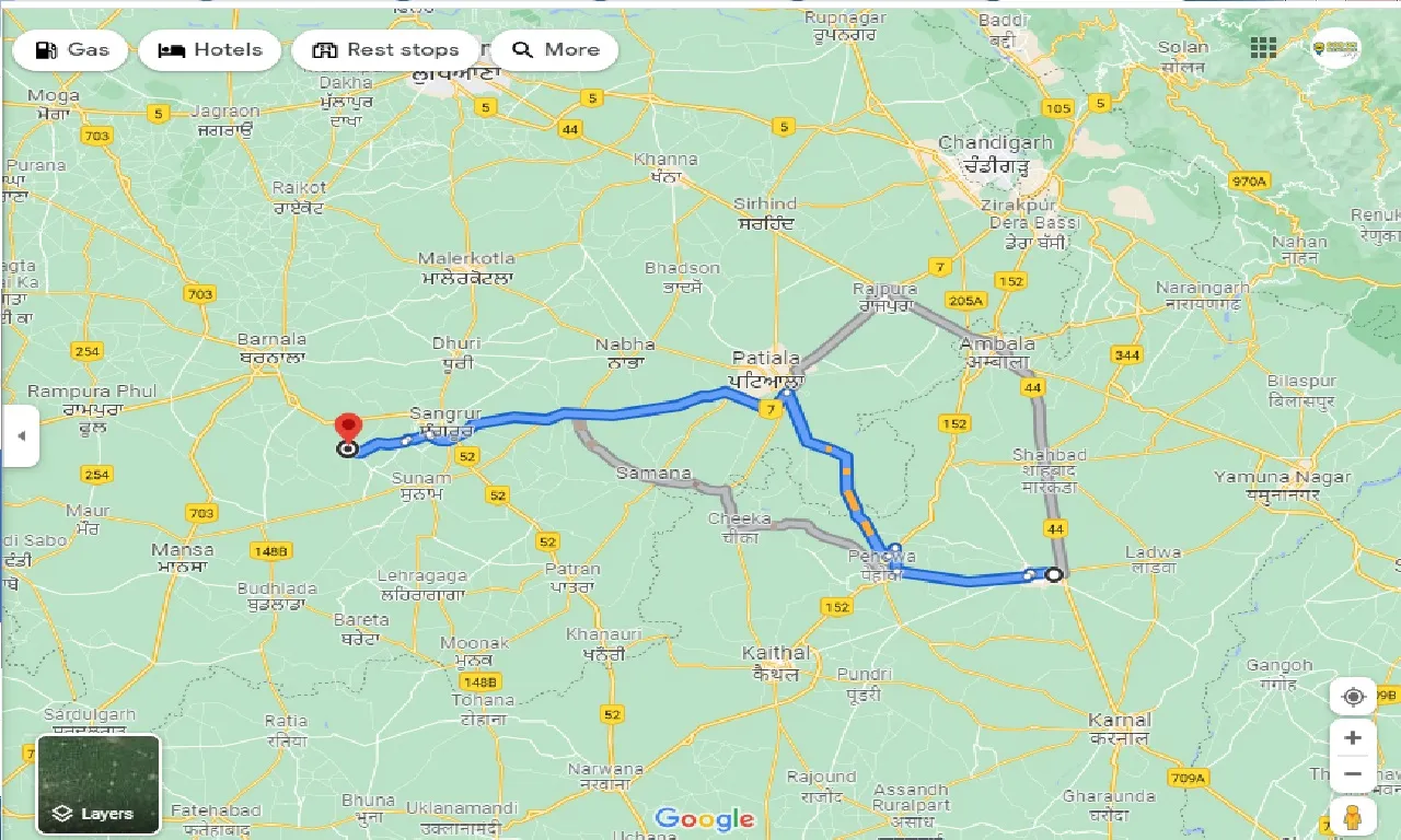 kurukshetra-to-longowal-one-way