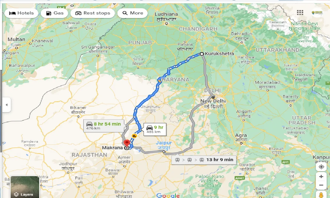 kurukshetra-to-makrana-one-way