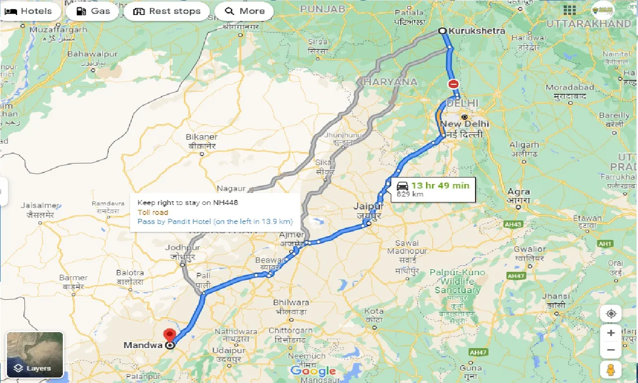 kurukshetra-to-mandwa-one-way