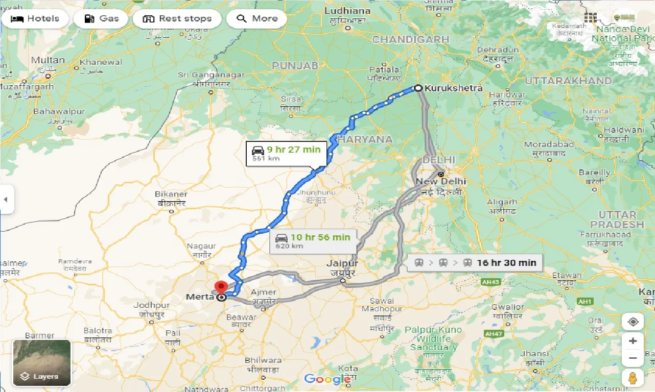 kurukshetra-to-merta-one-way
