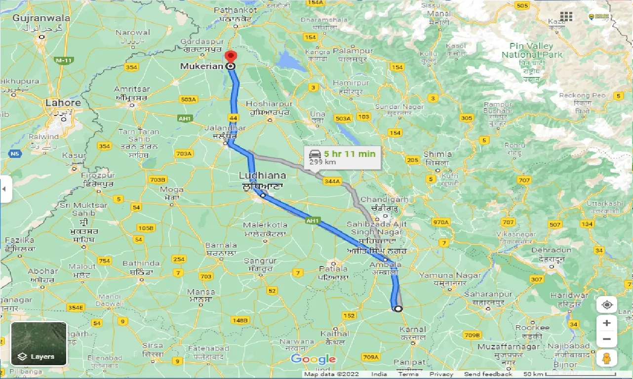 kurukshetra-to-mukerian-one-way