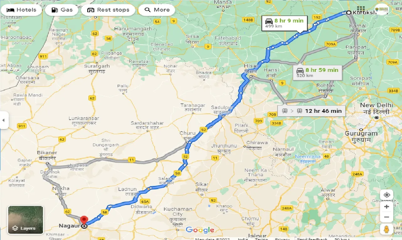kurukshetra-to-nagaur-one-way