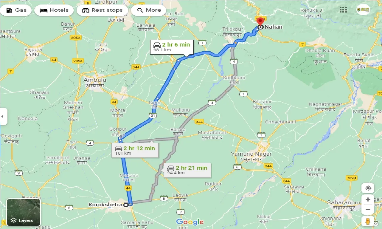 kurukshetra-to-nahan-one-way