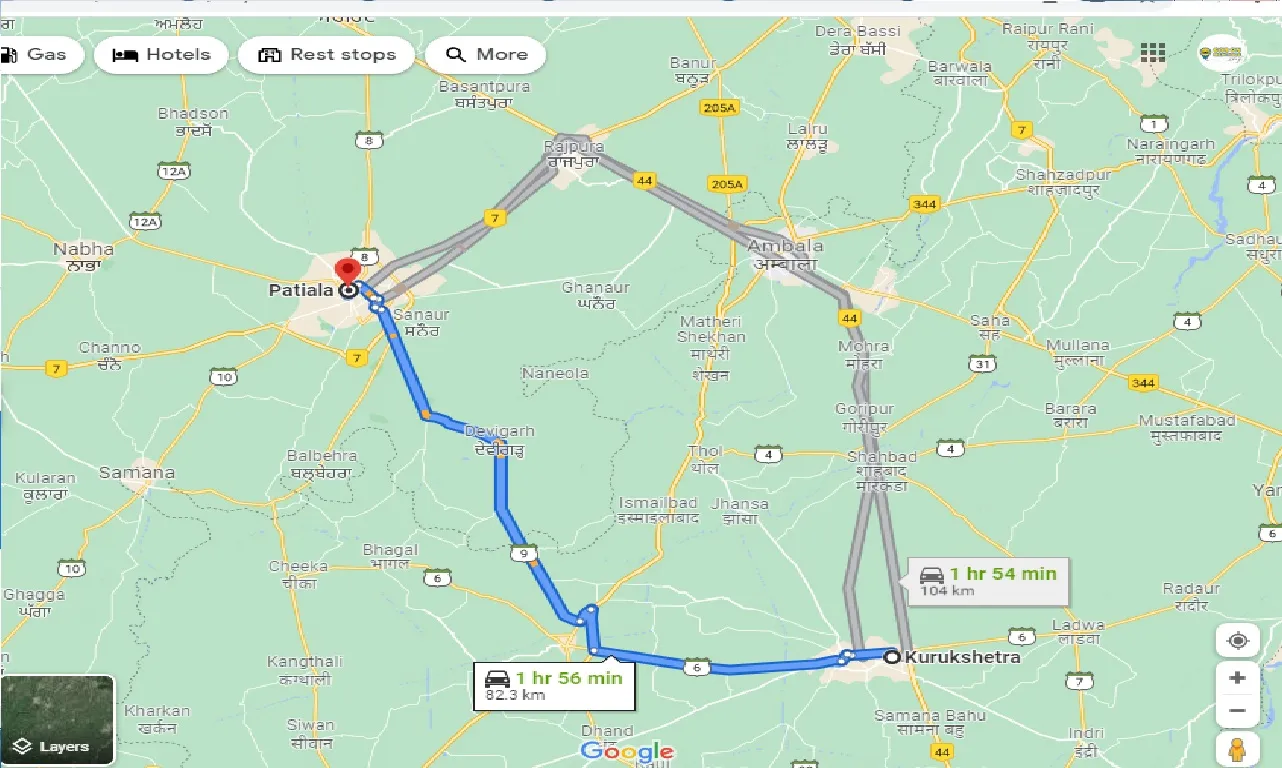 kurukshetra-to-patiala-one-way
