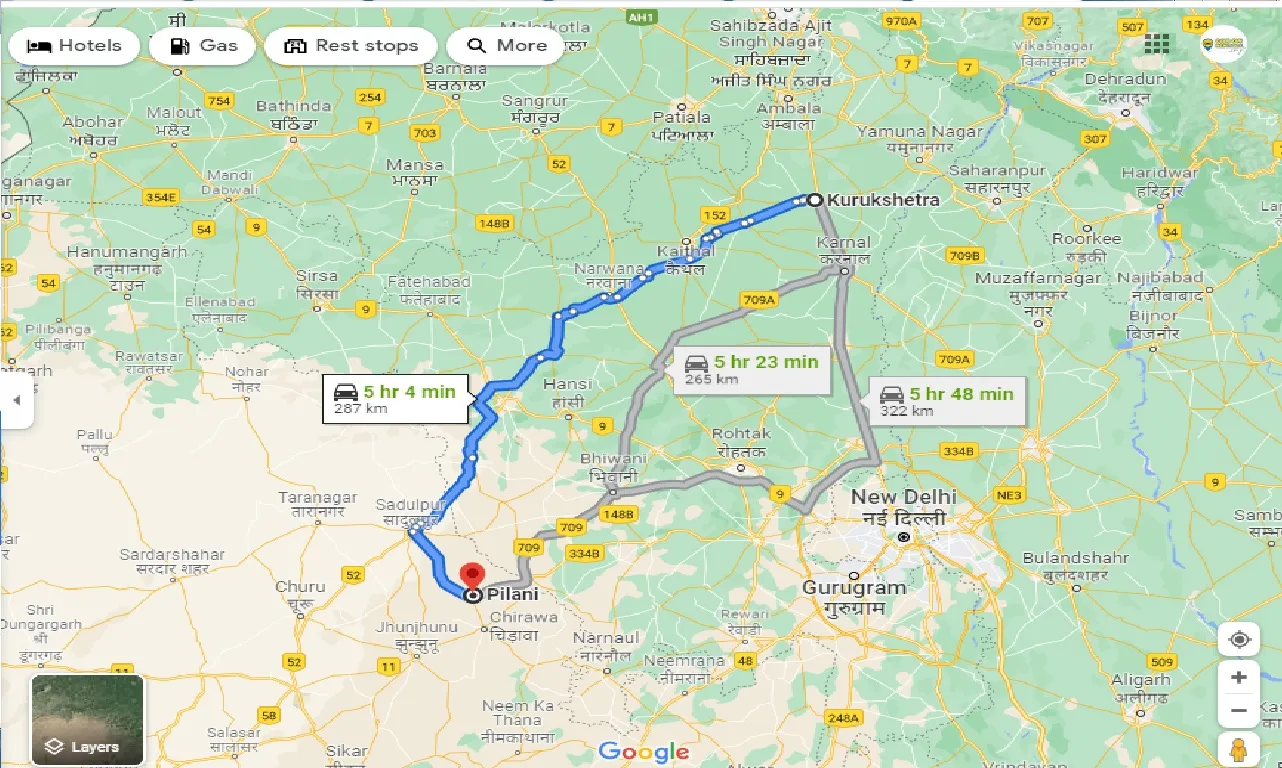 kurukshetra-to-pilani-one-way
