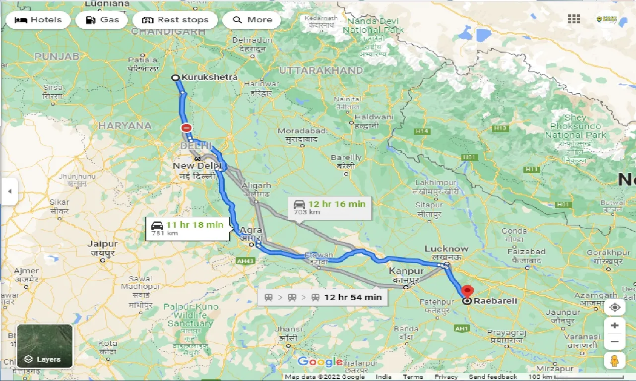 kurukshetra-to-raebareli-one-way