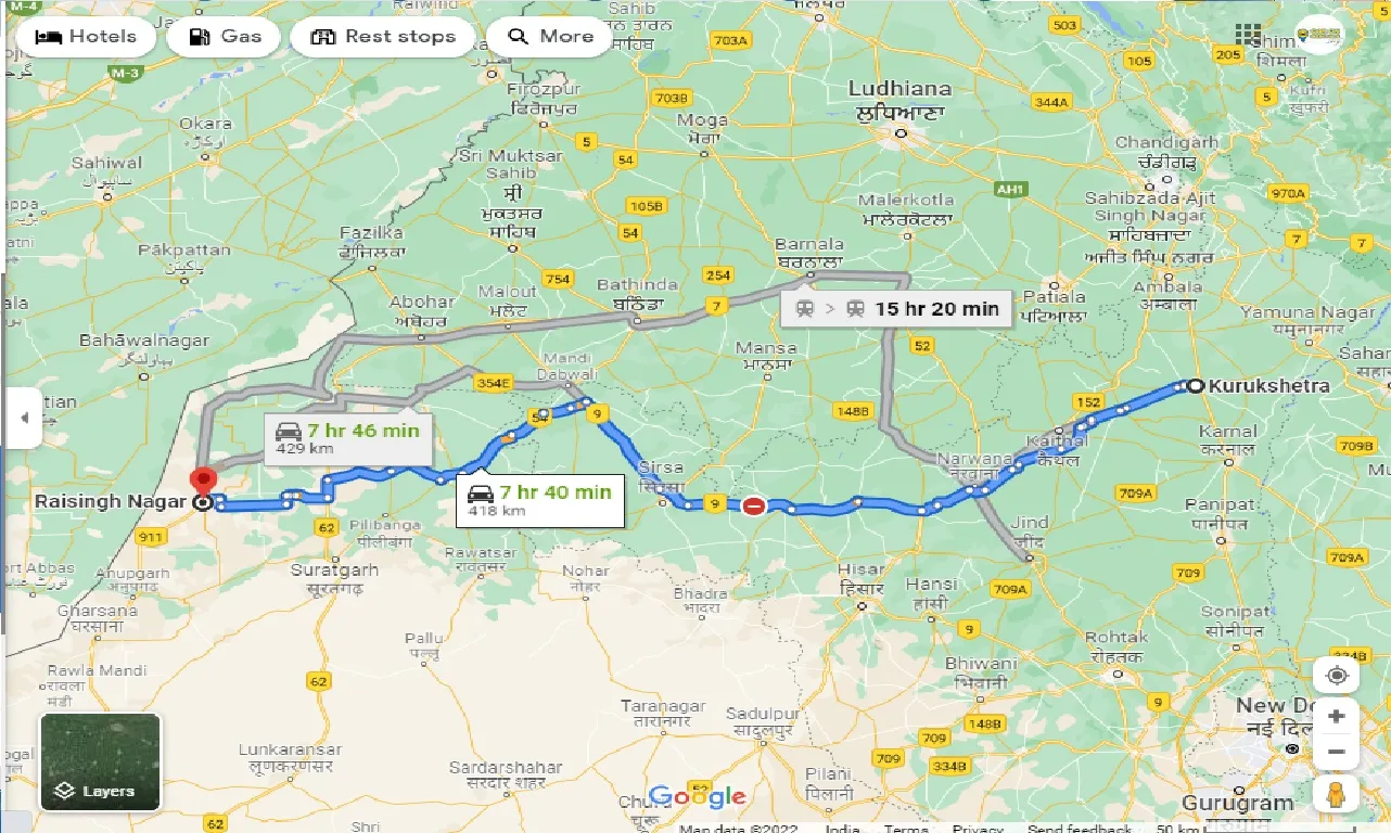 kurukshetra-to-raisingh-nagar-one-way