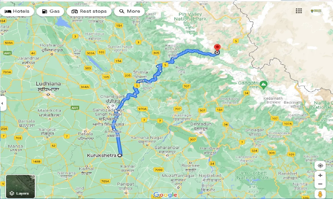 kurukshetra-to-reckong-peo-taxi