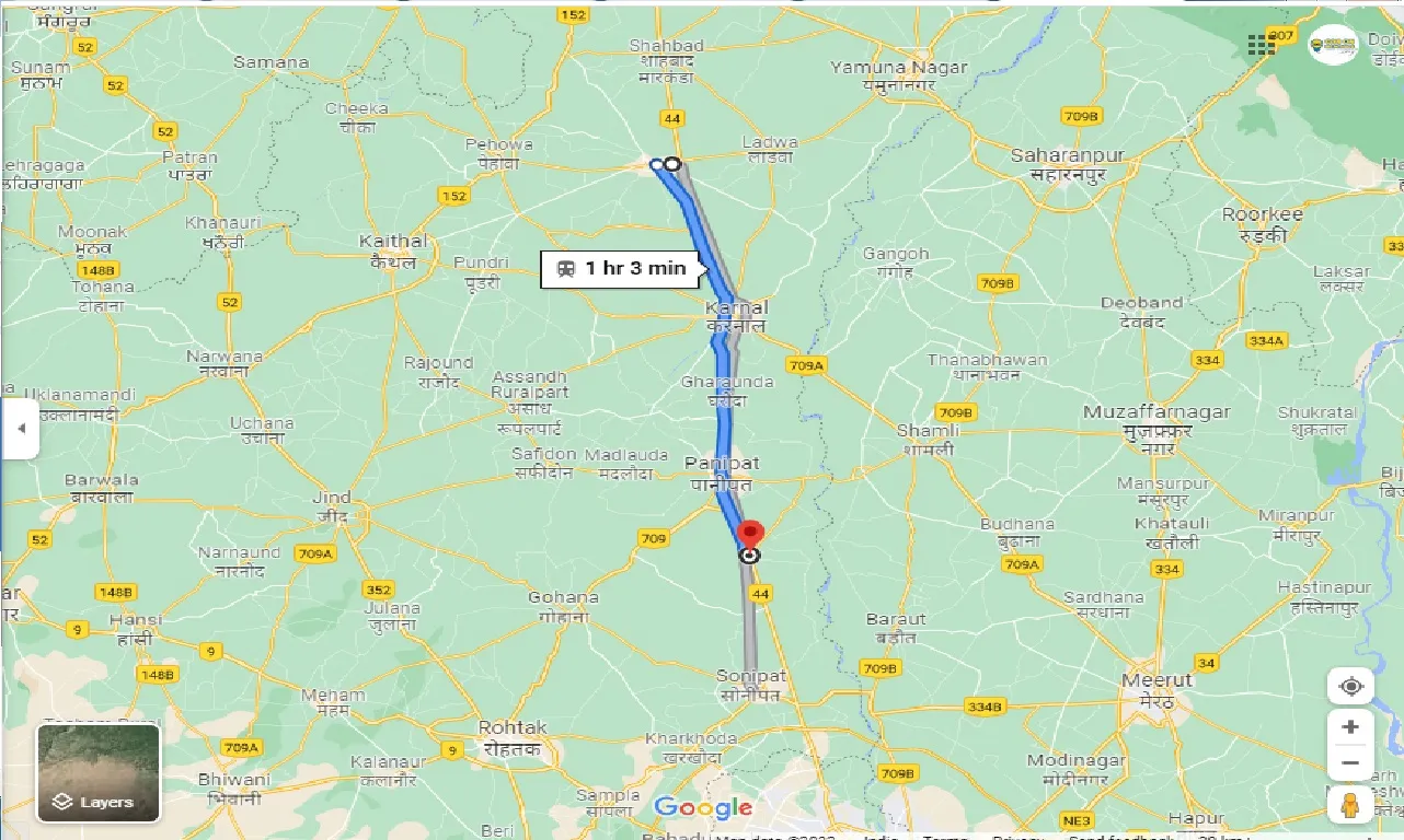 kurukshetra-to-samalkha-one-way