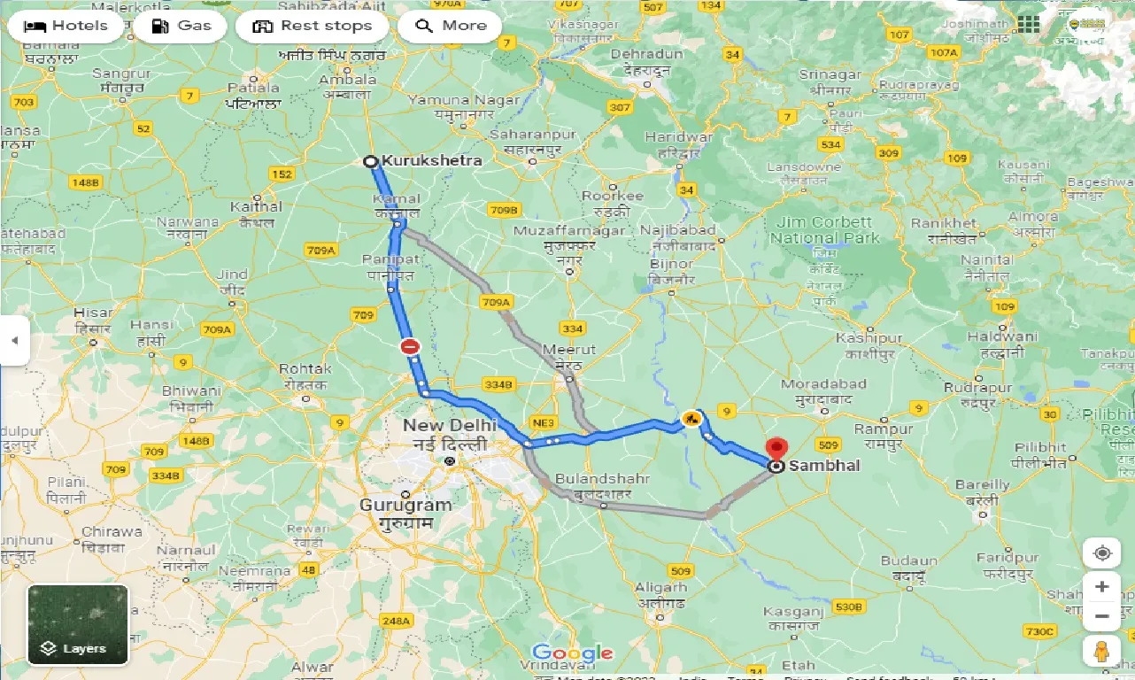 kurukshetra-to-sambhal-one-way