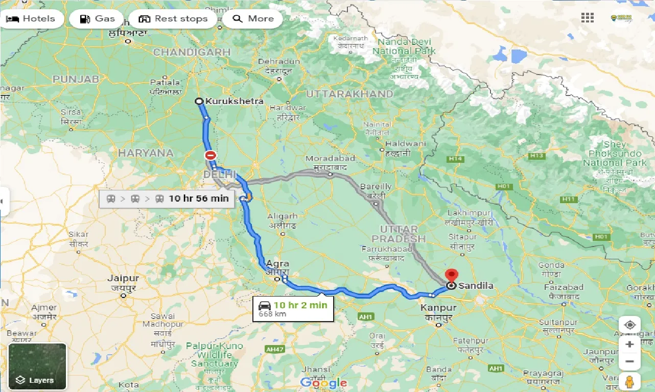 kurukshetra-to-sandila-taxi