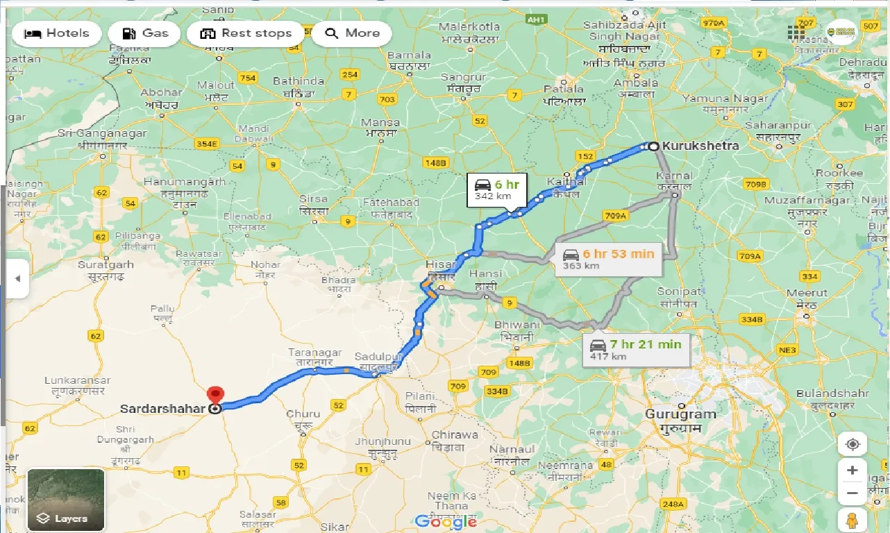 kurukshetra-to-sardarshahar-one-way