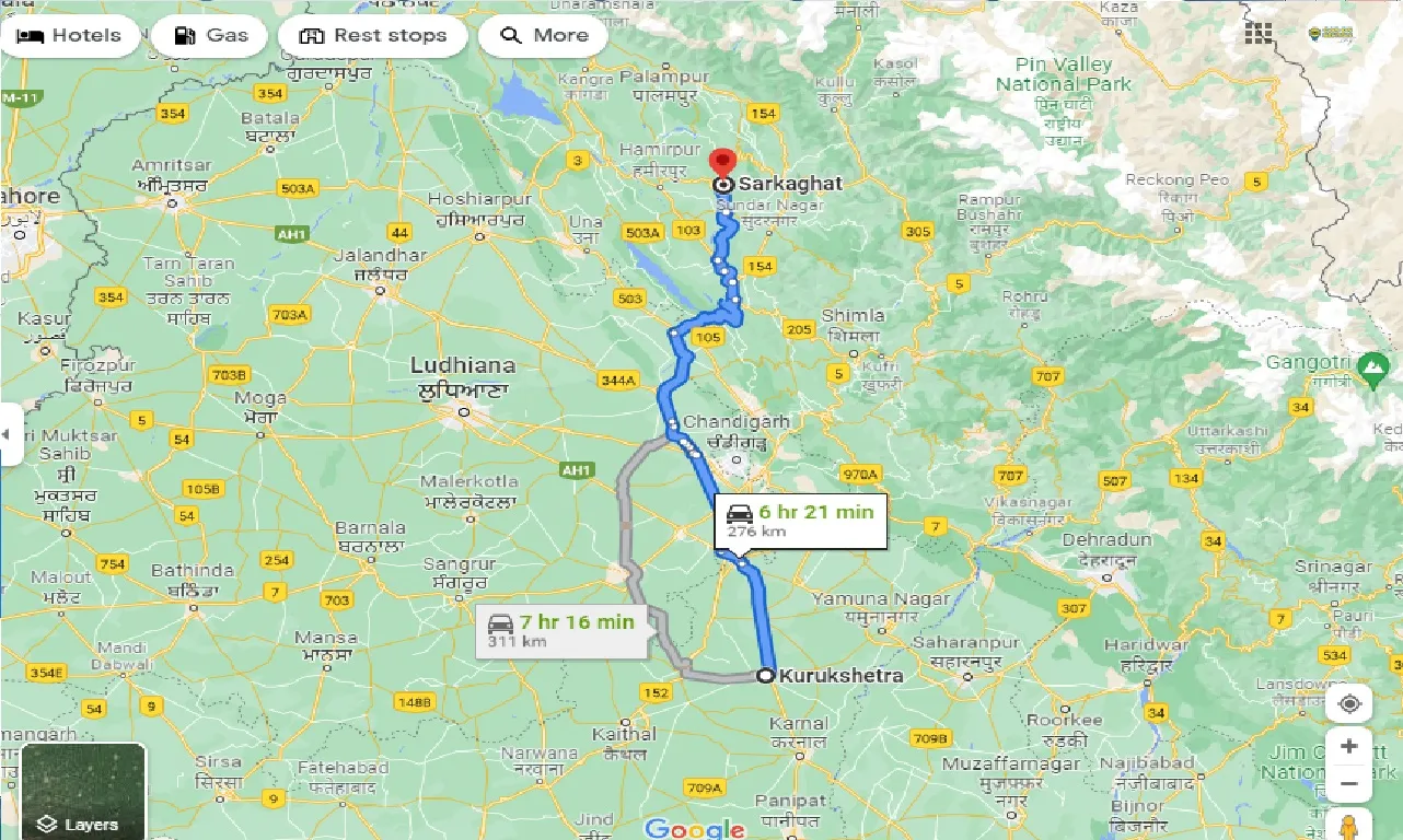 kurukshetra-to-sarkaghat-one-way