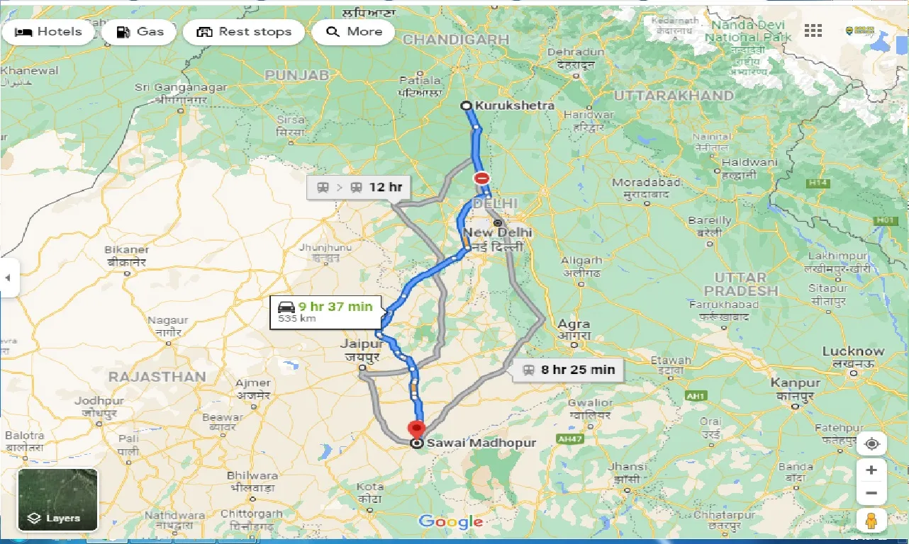 kurukshetra-to-sawai-madhopur-taxi