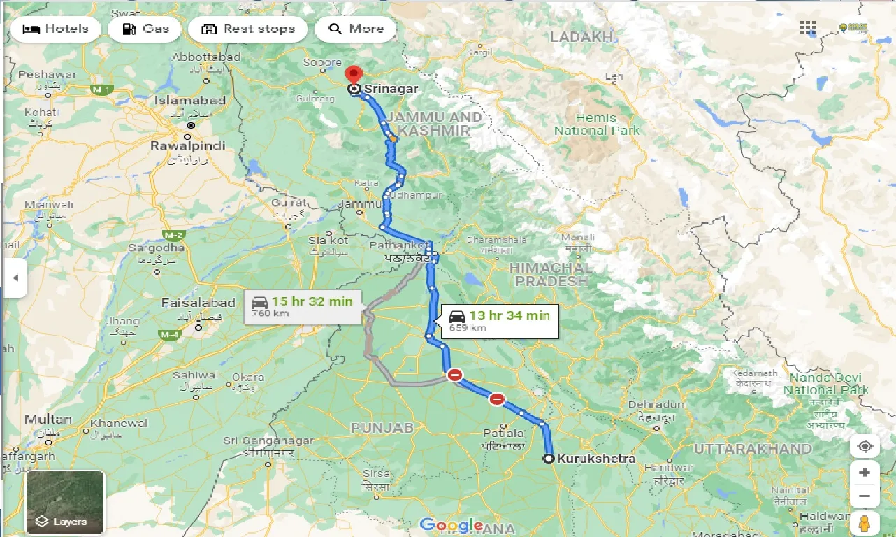 kurukshetra-to-srinagar-one-way