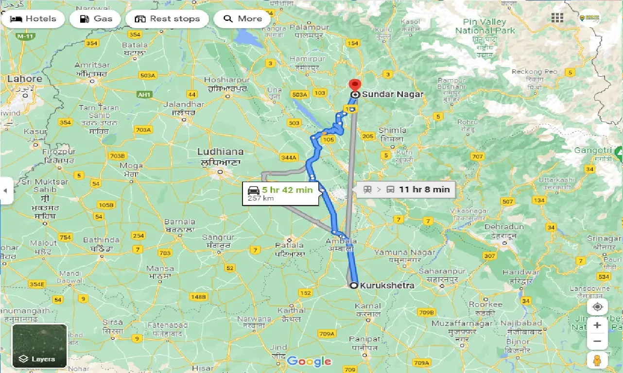 kurukshetra-to-sundernagar-one-way