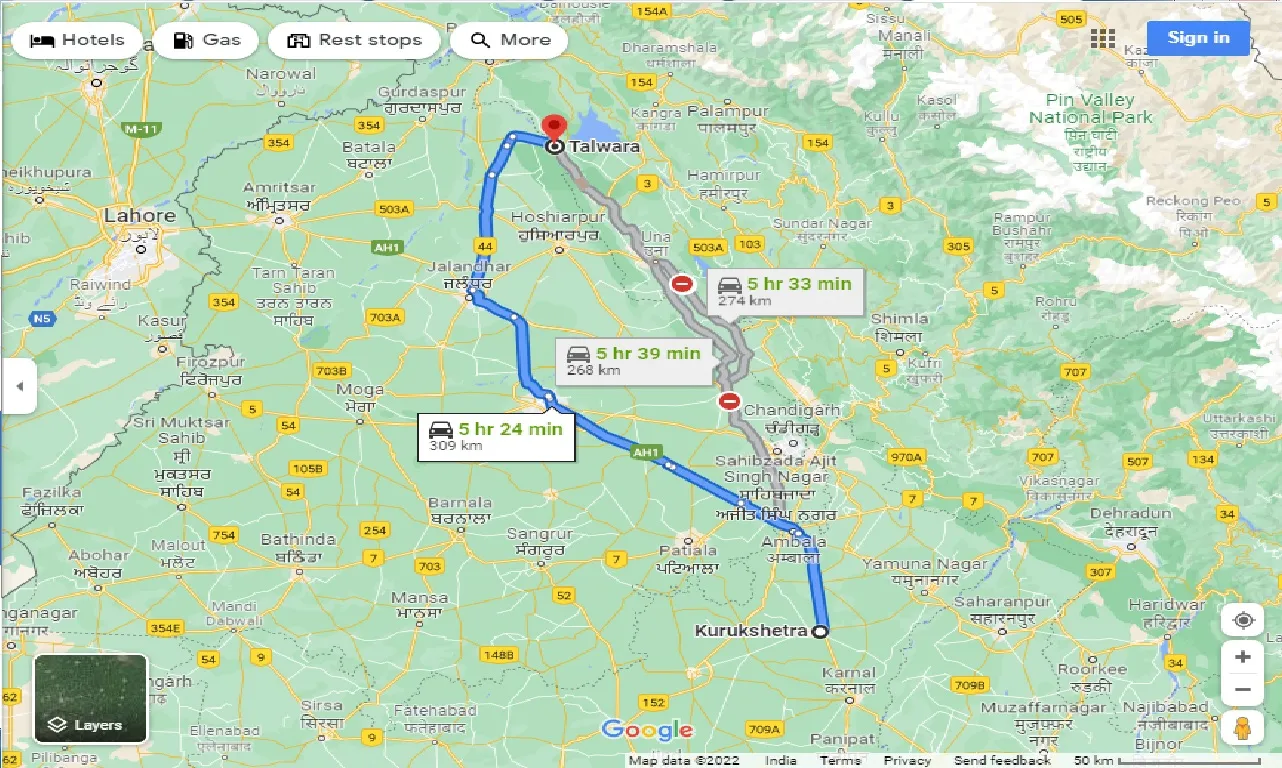 kurukshetra-to-talwara-one-way