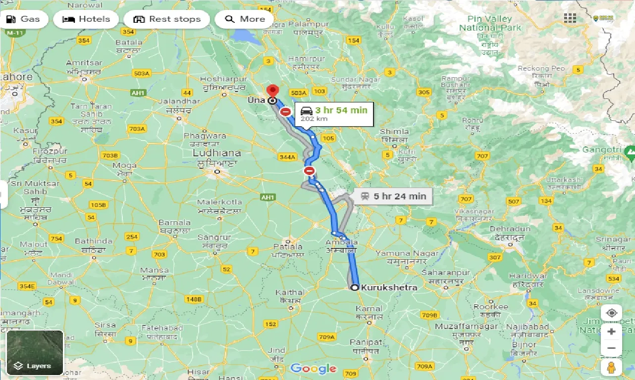 kurukshetra-to-una-one-way