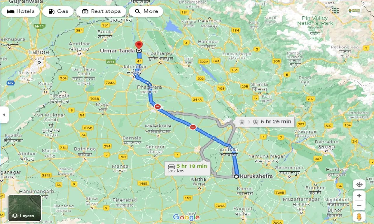 kurukshetra-to-urmar-tanda-one-way