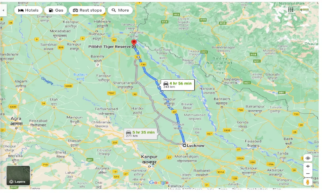lucknow-to-pilibhit-tiger-reserve-one-way