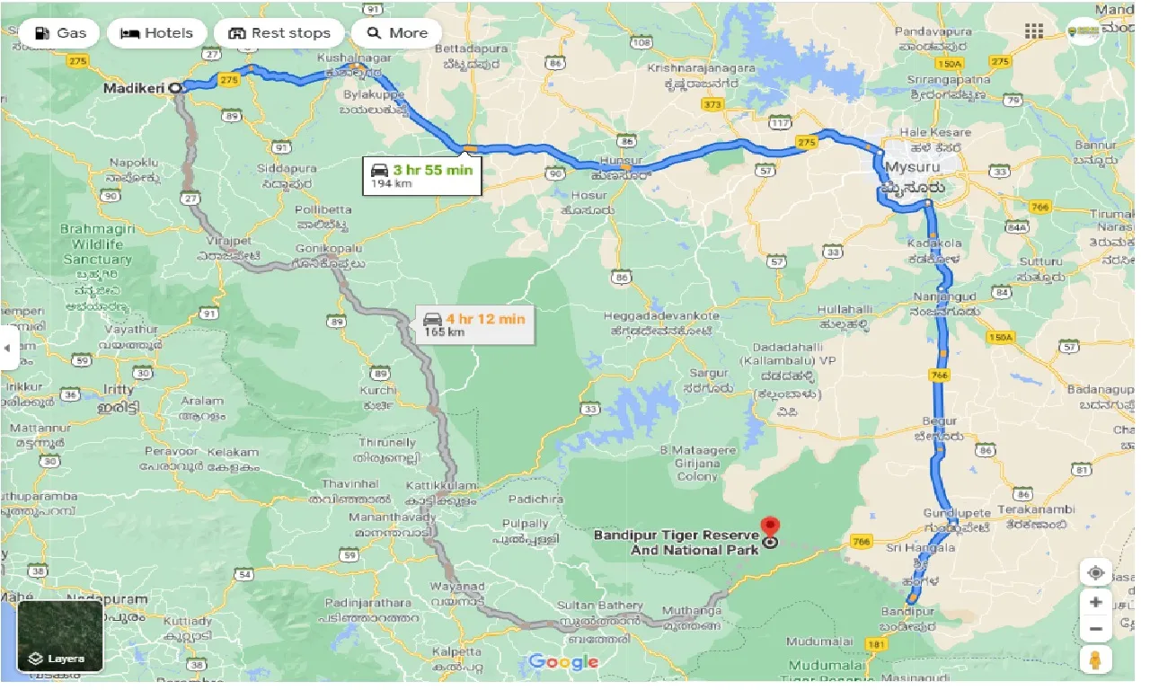 madikeri-to-bandipur-national-park-one-way