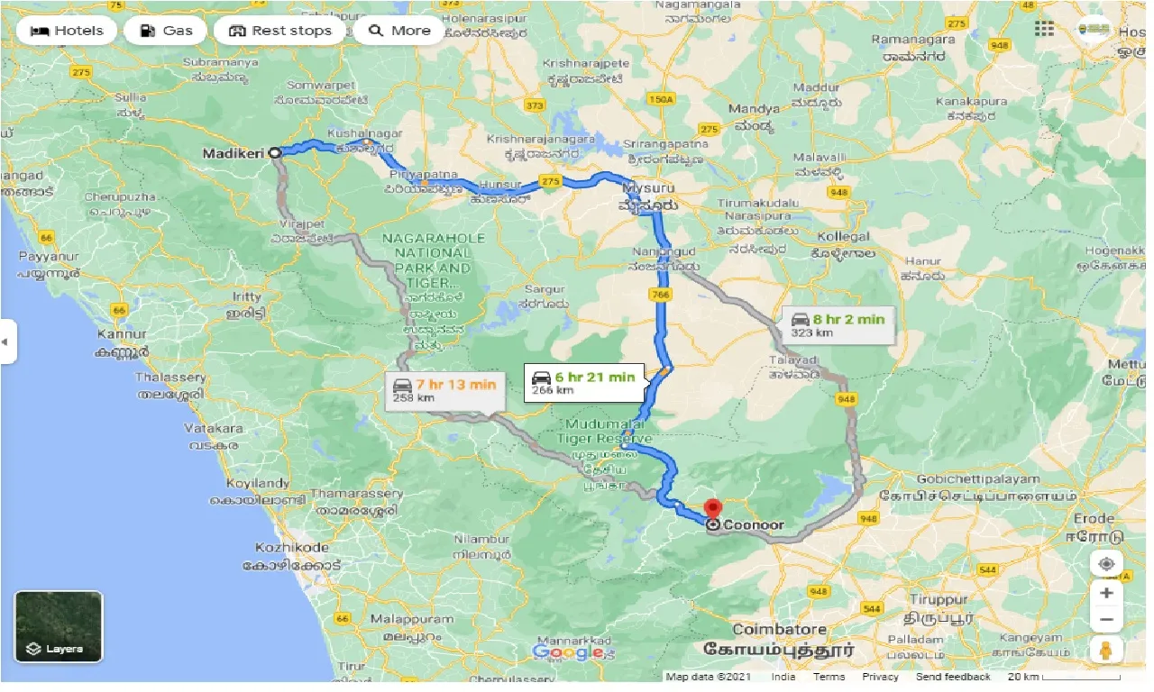 madikeri-to-coonoor-one-way