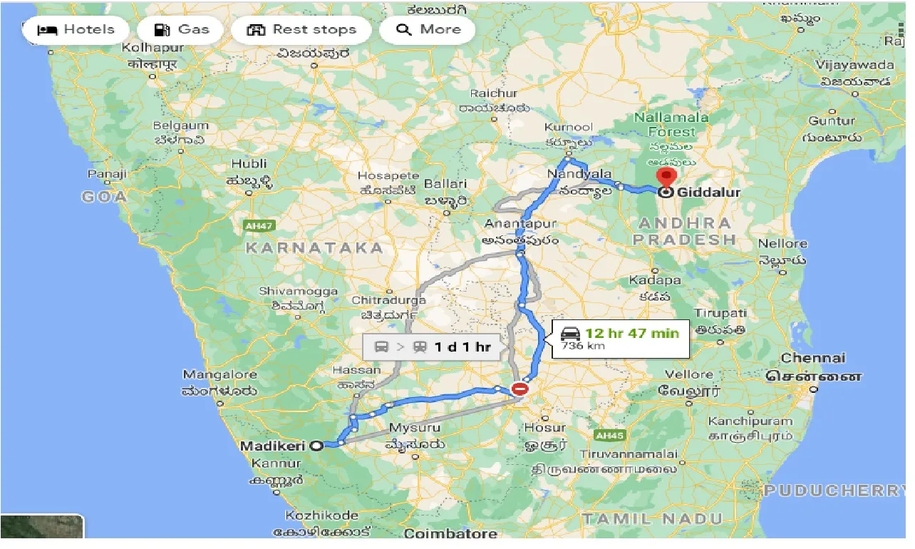 madikeri-to-giddalur-one-way