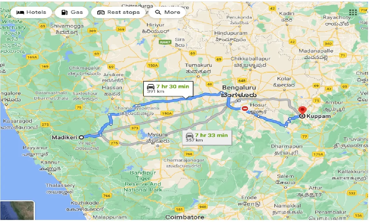 madikeri-to-kuppam-taxi