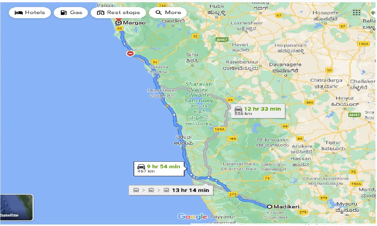madikeri-to-margao-taxi