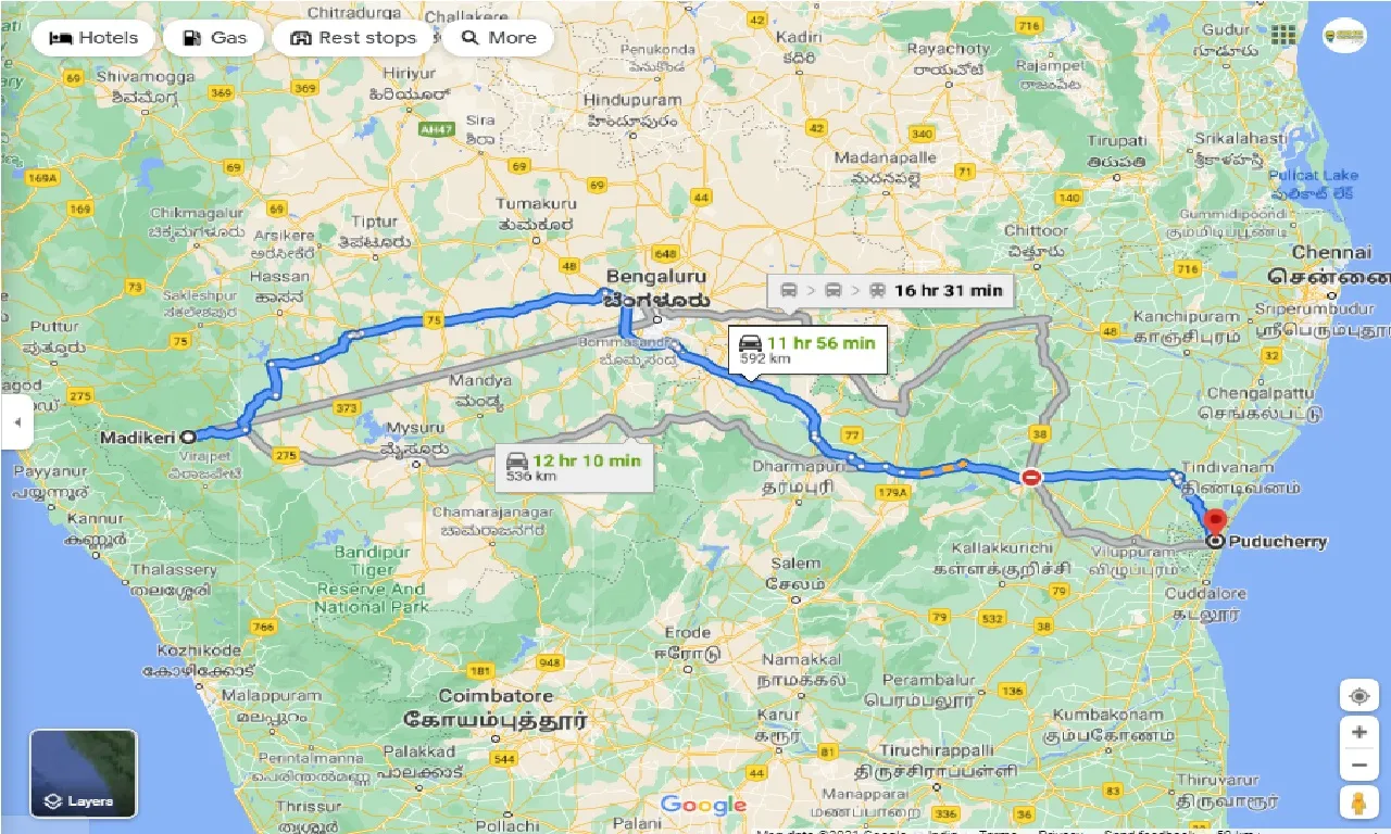 madikeri-to-pondicherry-outstation