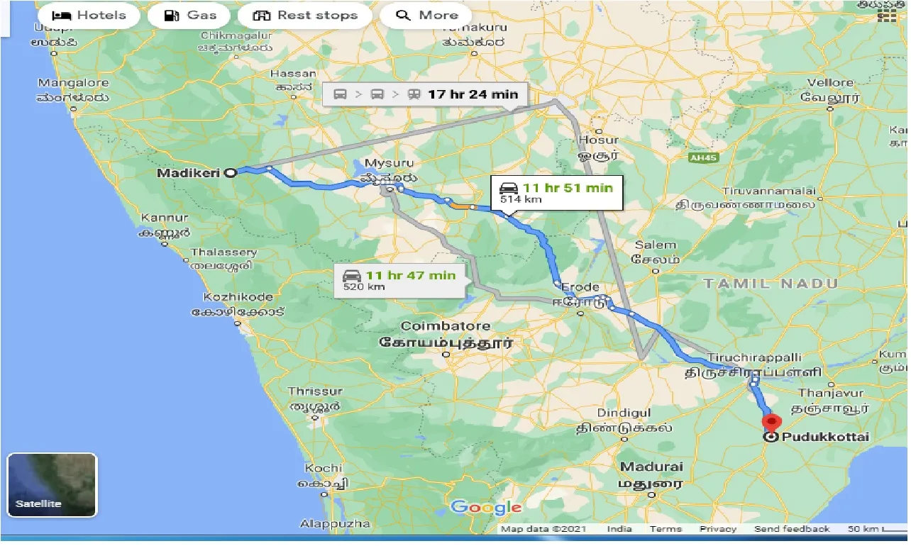 Madikeri To Pudukkottai Taxi madikeri-to-pudukkottai-taxi