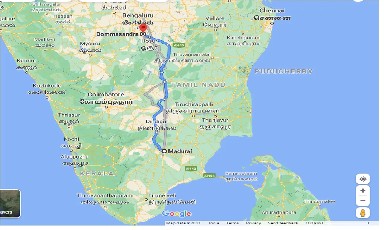 madurai-to-bommasandra-one-way