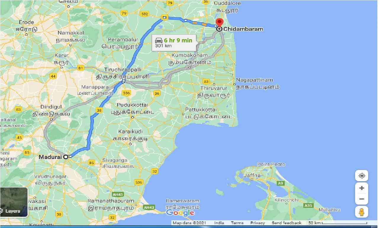 madurai-to-chidambaram-one-way