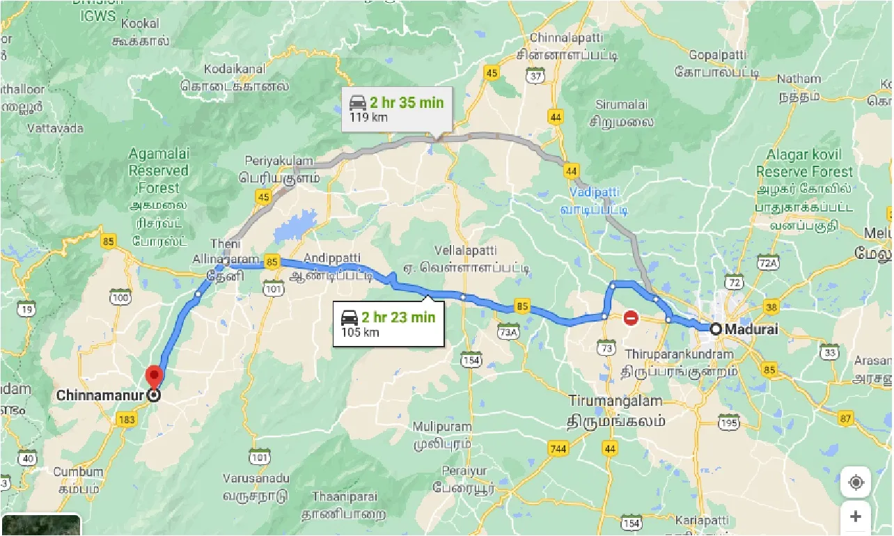 madurai-to-chinnamanur-one-way