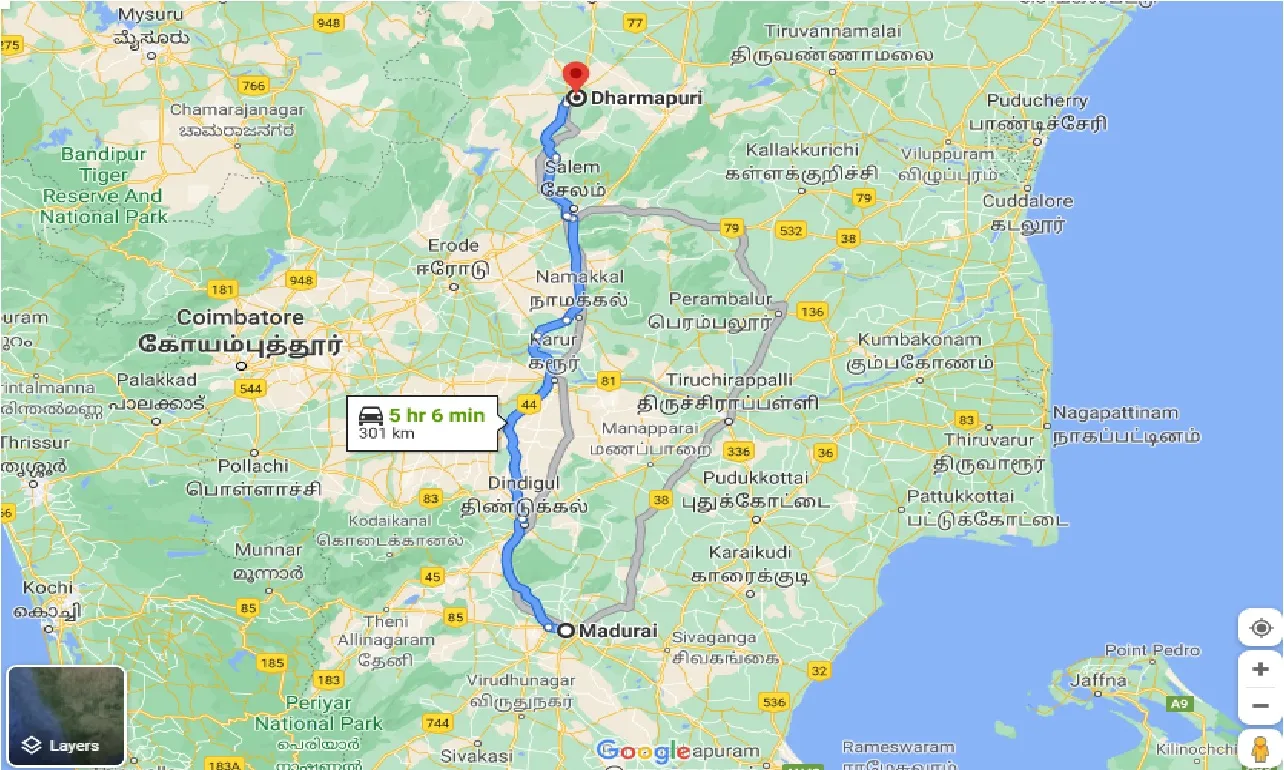 madurai-to-dharmapuri-one-way