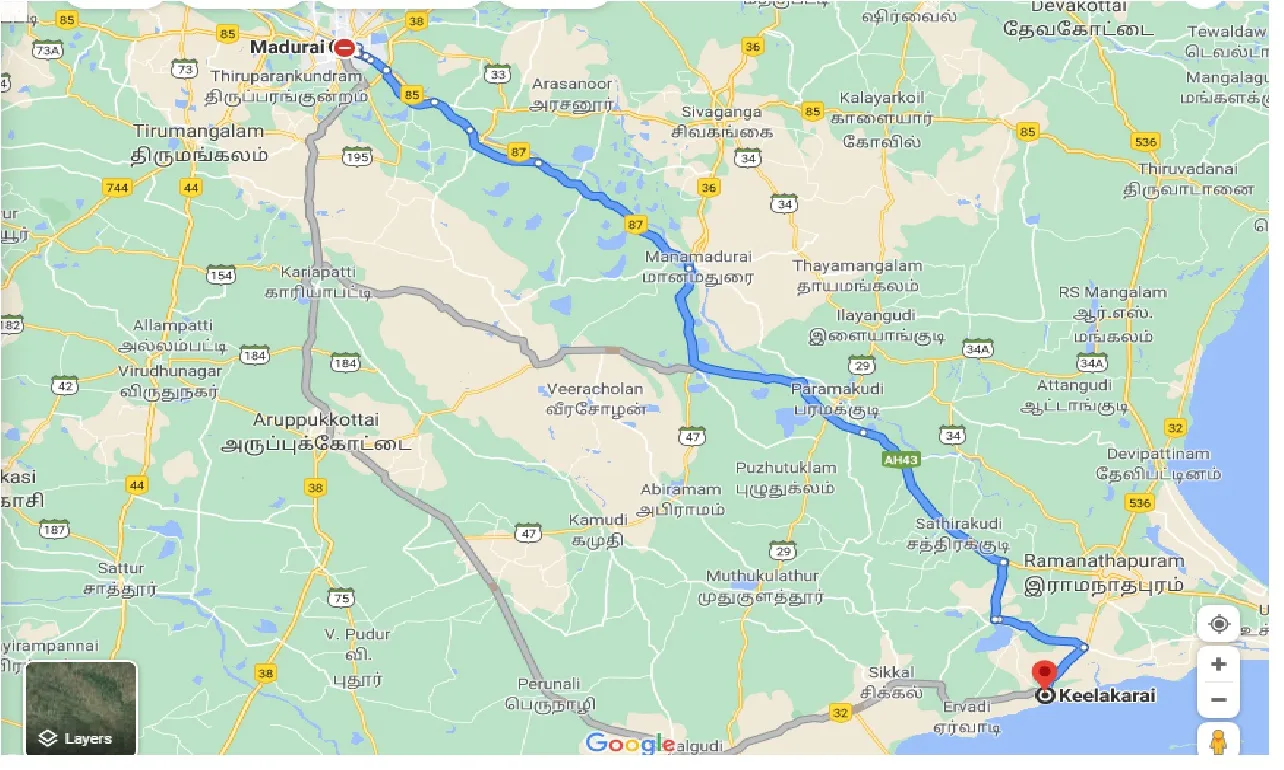 madurai-to-keelakarai-one-way