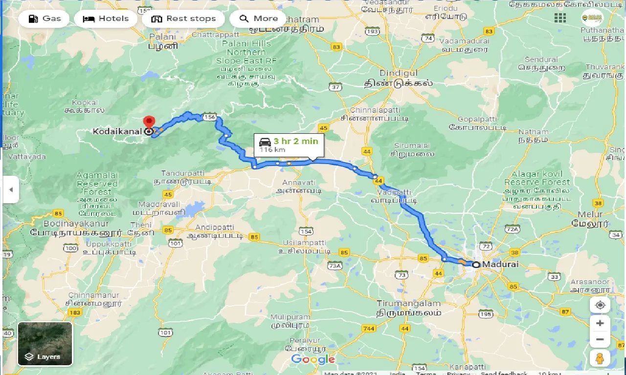madurai-to-kodaikanal-one-way