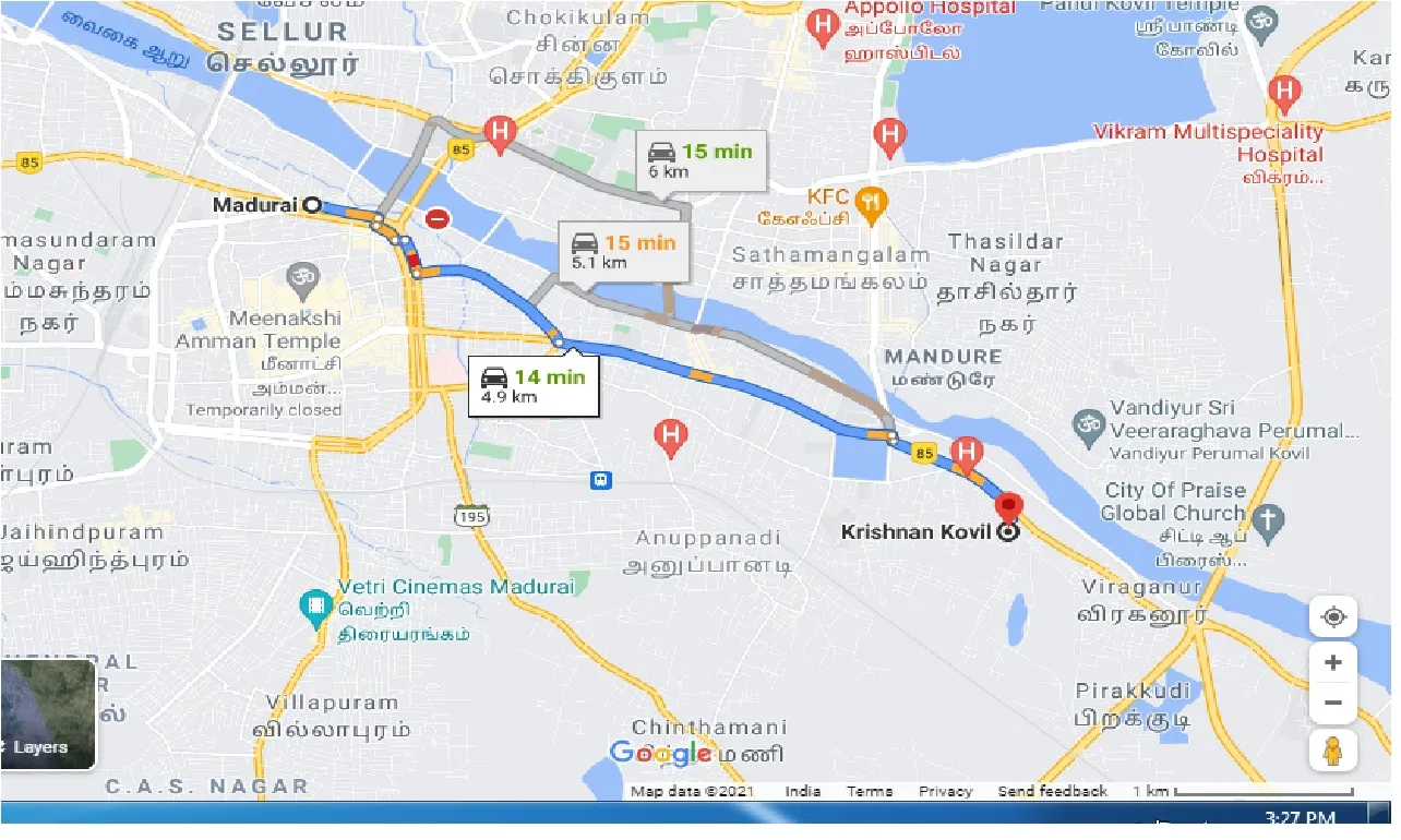 madurai-to-krishnan-kovil-one-way