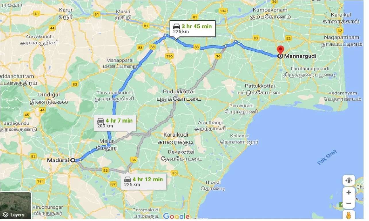 madurai-to-mannargudi-one-way