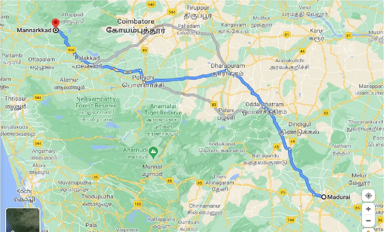 madurai-to-mannarkkad-one-way